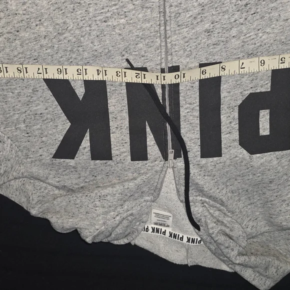 Victoria's Secret Gray Hoodie with Black Accents - Picture 3 of 3